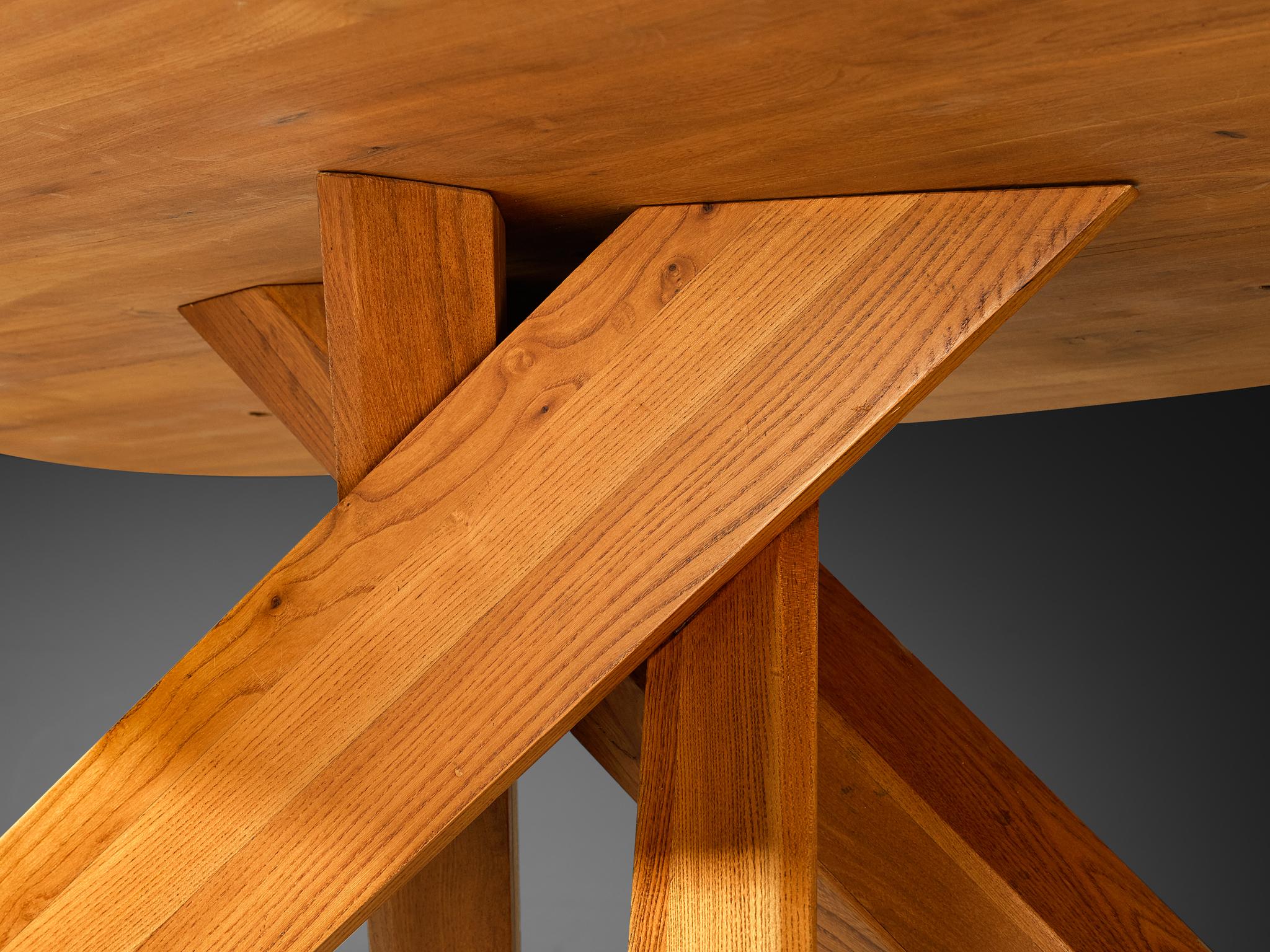 Early Pierre Chapo Aban 'T35D' Dining Table in Solid Elm For Sale 4