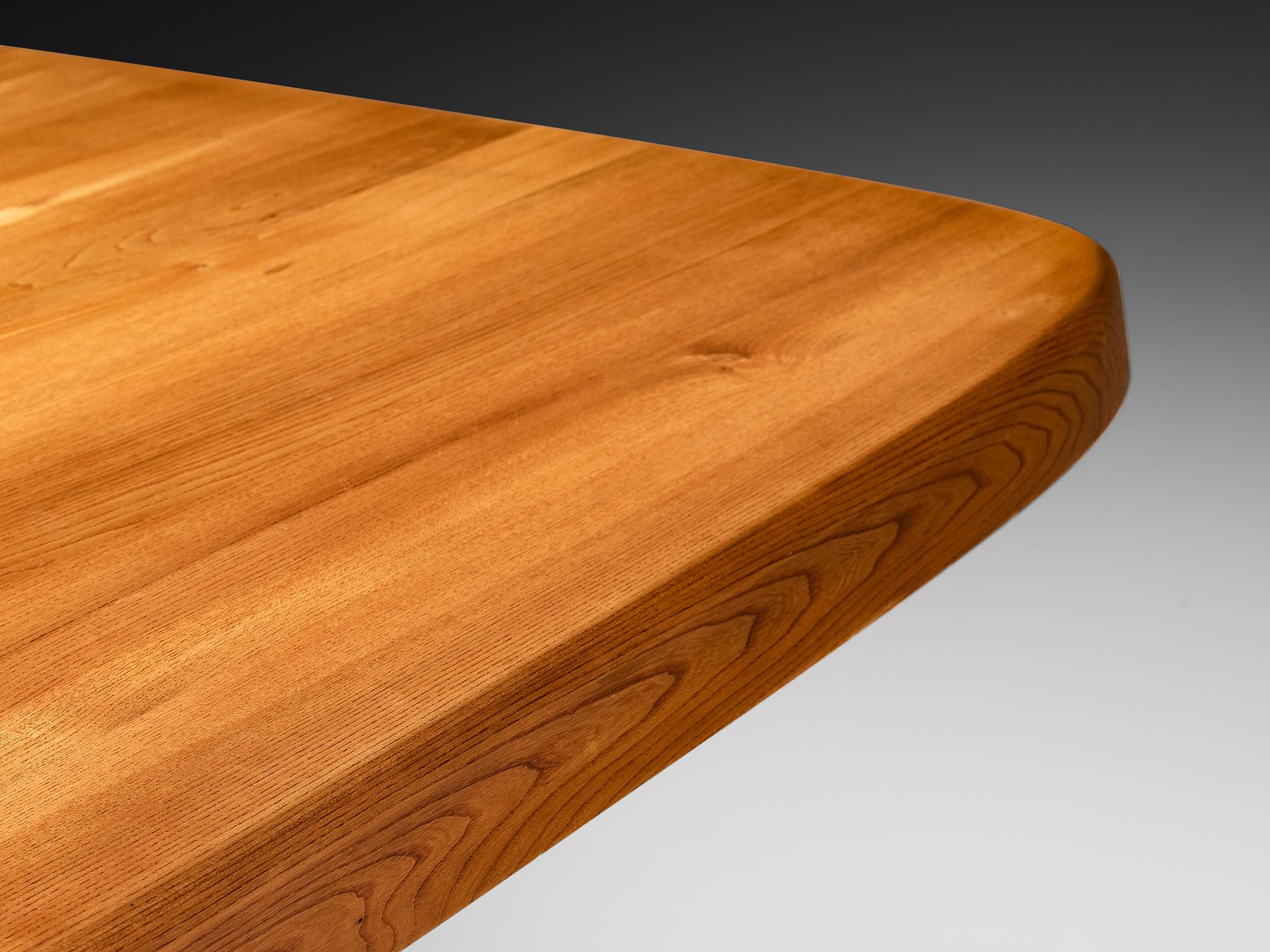 Early Pierre Chapo Aban 'T35D' Dining Table in Solid Elm For Sale 1