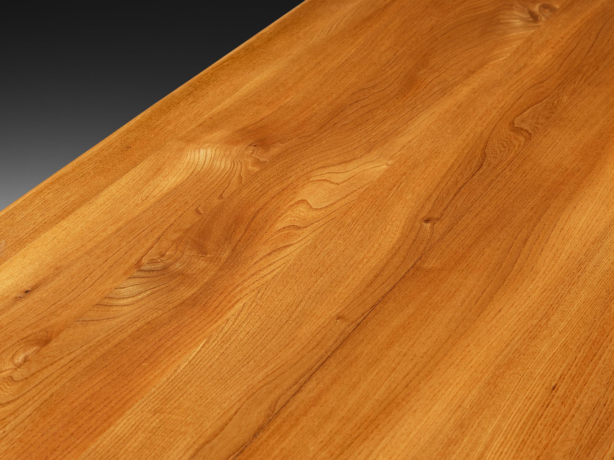 Early Pierre Chapo Aban 'T35D' Dining Table in Solid Elm For Sale 3