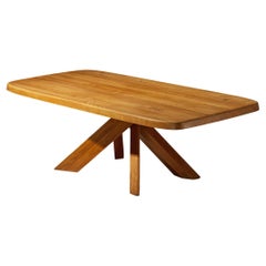 Early Pierre Chapo Aban 'T35D' Dining Table in Solid Elm