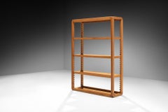 Early Pierre Chapo 'B10' Bookcase or Room Divider in Solid Elm