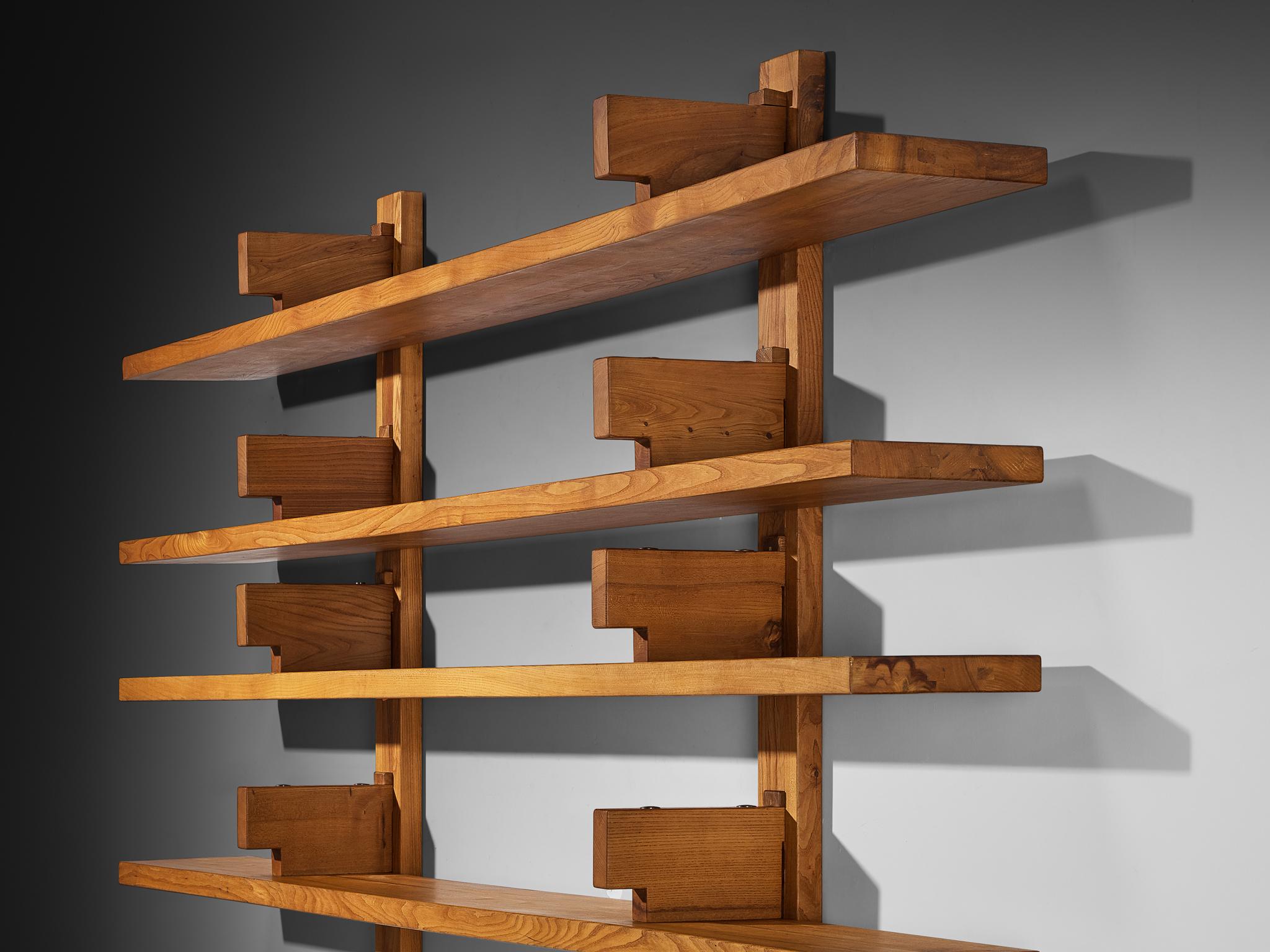 Early Pierre Chapo 'B17C' Bibliothèque in Solid Elm 283 cm / 111.42 in. in vendita 1