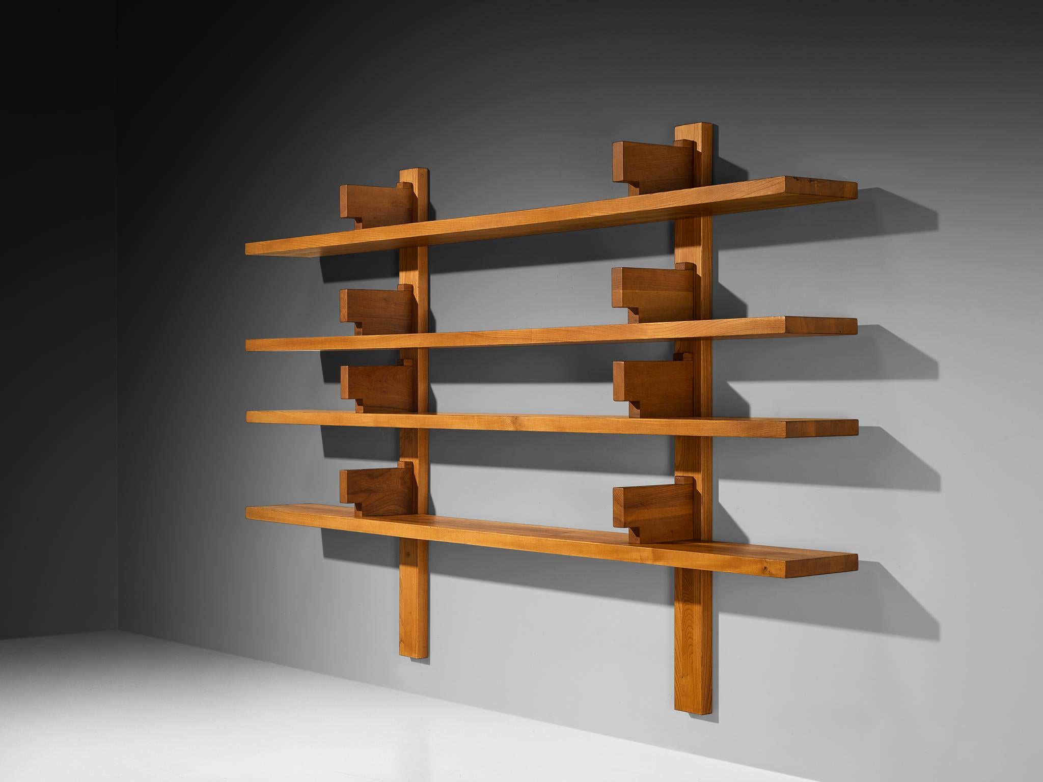 Mid-20th Century Early Pierre Chapo 'B17C' Bibliothèque in Solid Elm 284 cm / 111.81 in. For Sale