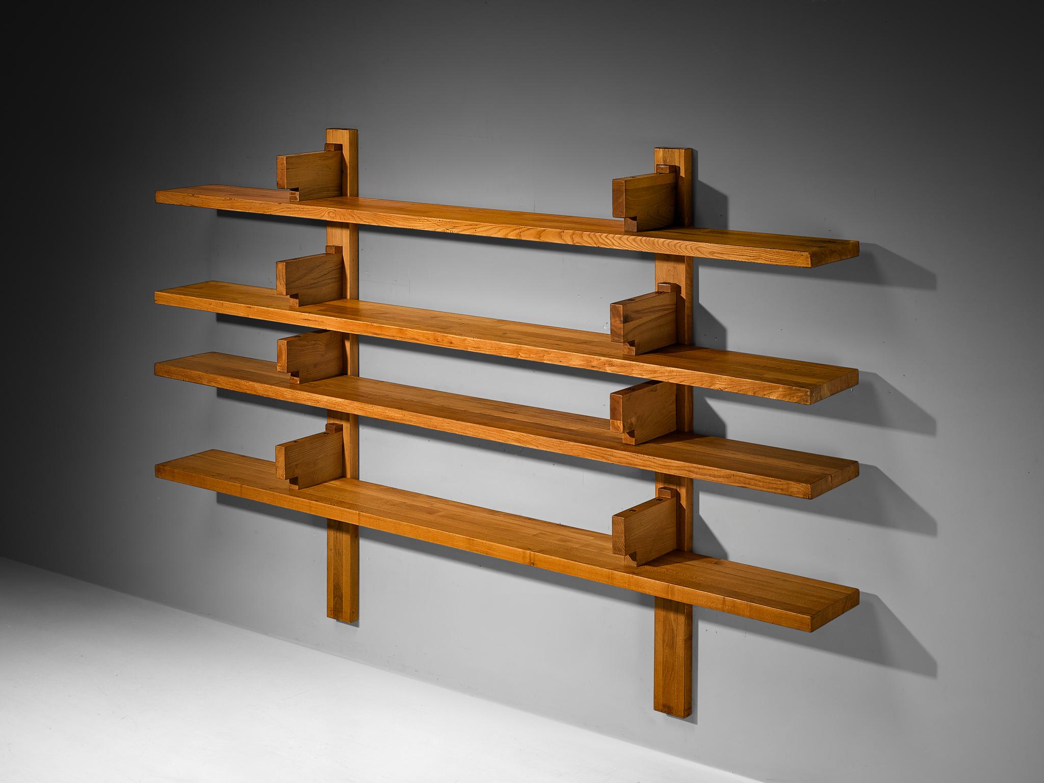 Pierre Chapo, 'Bibliothèque' wall unit bookshelf, largest version, model 'B17C', solid elm, France, 1970s

This wall unit, known as model ‘B17’, is an early edition designed by the French designer and master woodworker Pierre Chapo (1927-1987),