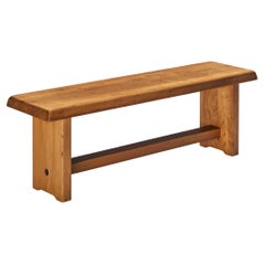 Vintage Early Pierre Chapo Bench in Solid Elm