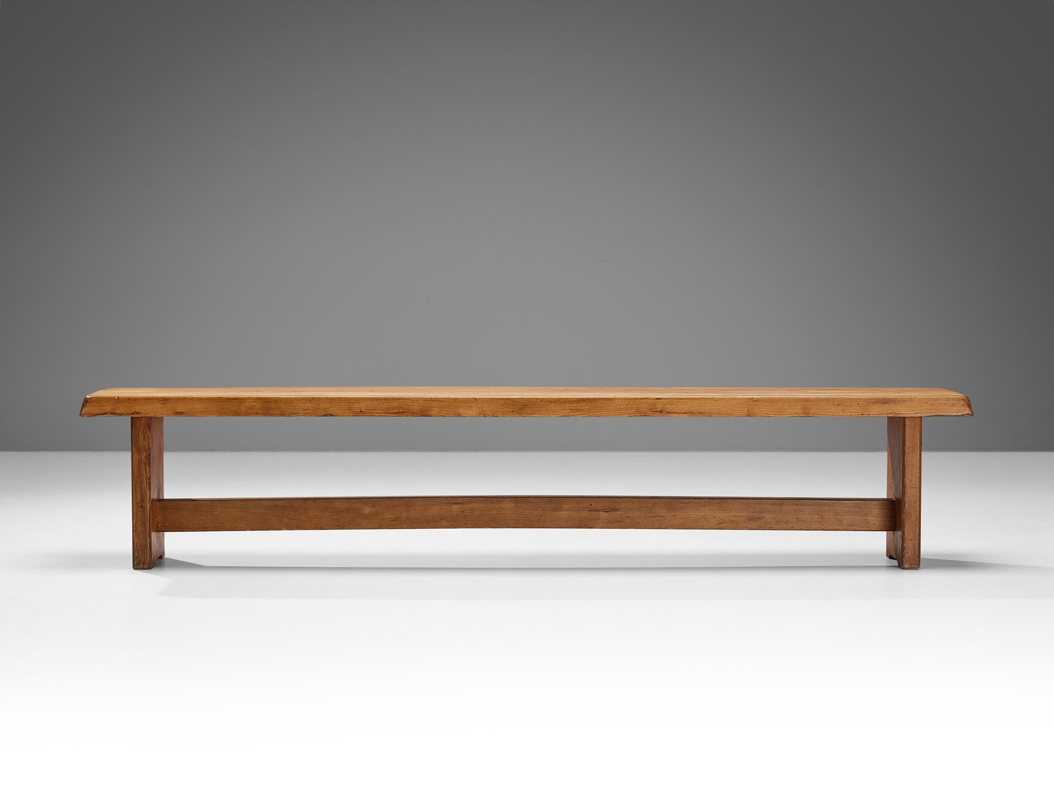 French Early Pierre Chapo Bench S14D in Solid Elm For Sale