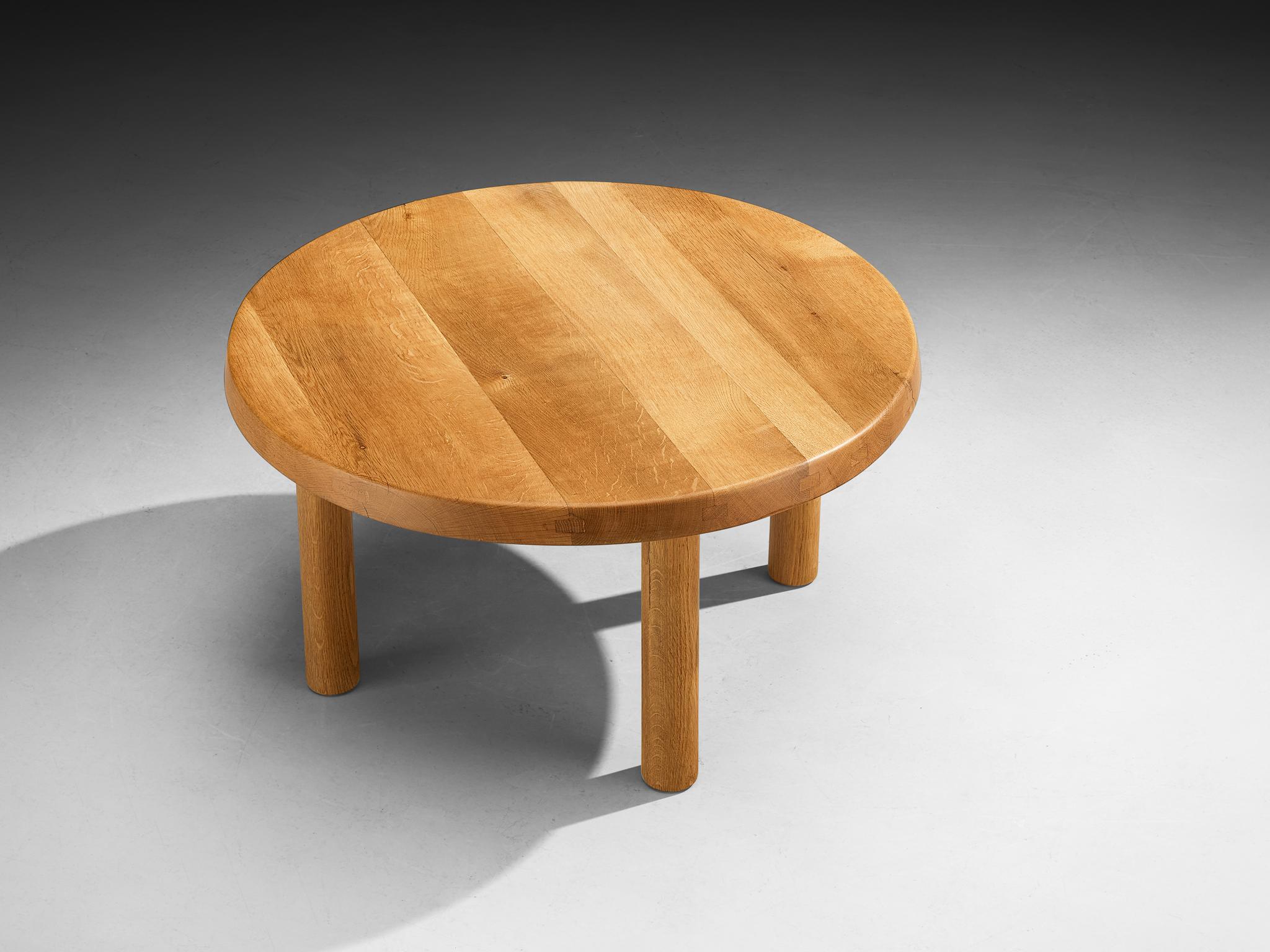 Milieu du XXe siècle Early Pierre Chapo CUSTOM MADE Table basse 'T02' en chêne Solid en vente