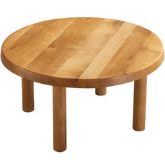 Early Pierre Chapo Custom Made 'T02' Coffee Table in Solid Oak