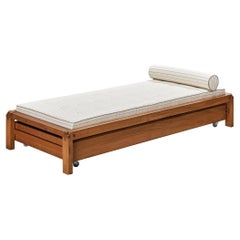 Early Pierre Chapo Daybed in Solid Elm (lit de jour en orme massif) 