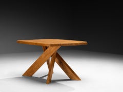 Early Pierre Chapo Dining Table Model 'Aban T35B' in Solid Elm