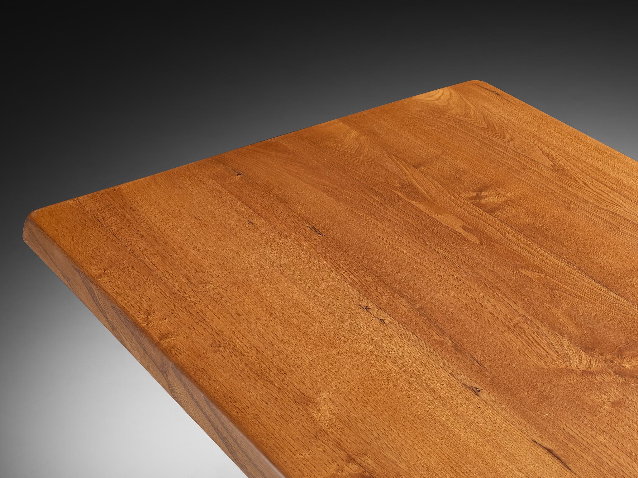 Early Pierre Chapo Dining Table 'T14D' in Solid Elm Moderno de mediados de siglo en venta