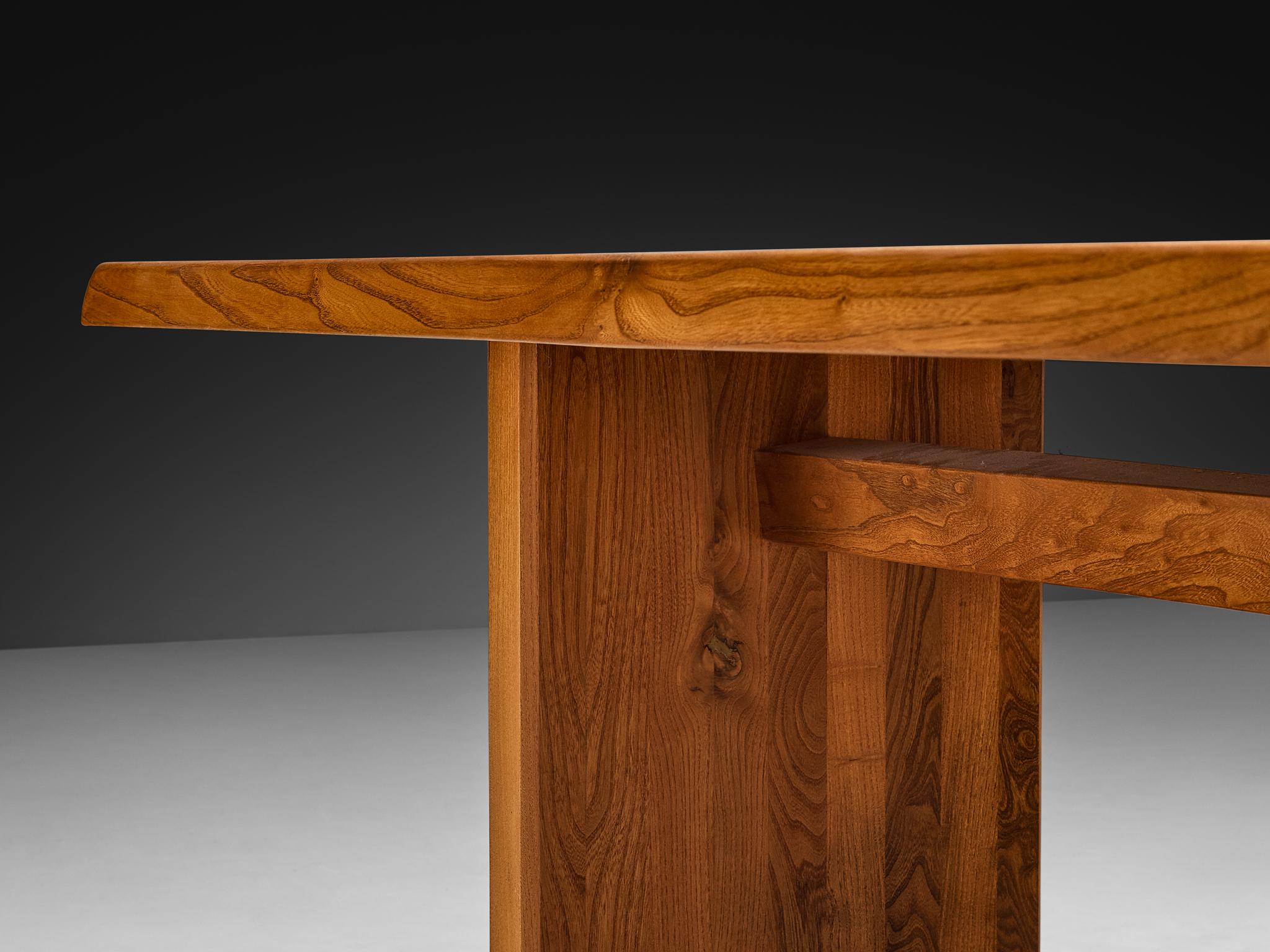 Early Pierre Chapo Dining Table 'T14D' in Solid Elm finales del siglo XX en venta