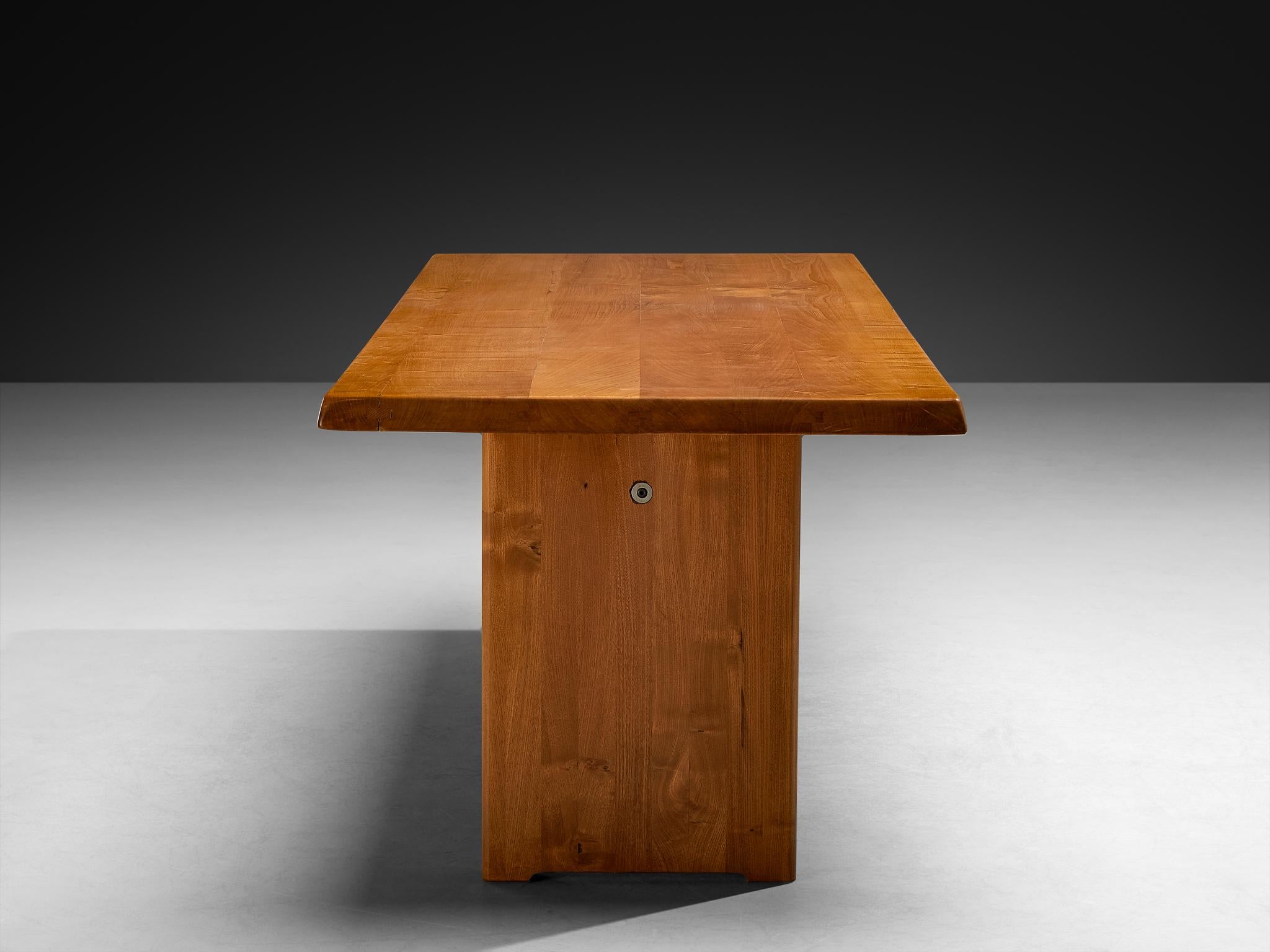 Early Pierre Chapo Dining Table 'T14D' in Solid Elm Olmo en venta