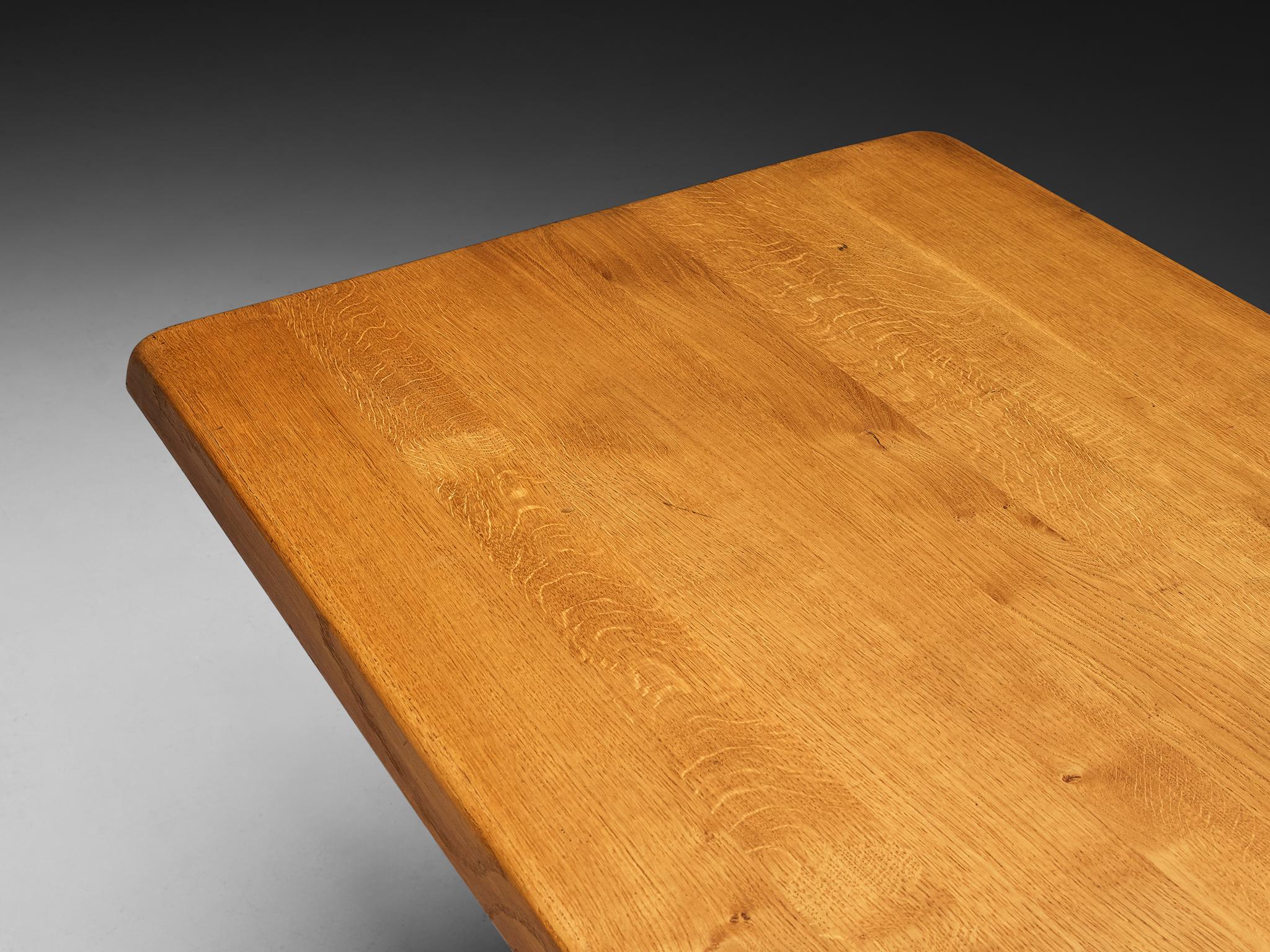 Early Pierre Chapo Dining Table 'T14D' in Solid Oak 1