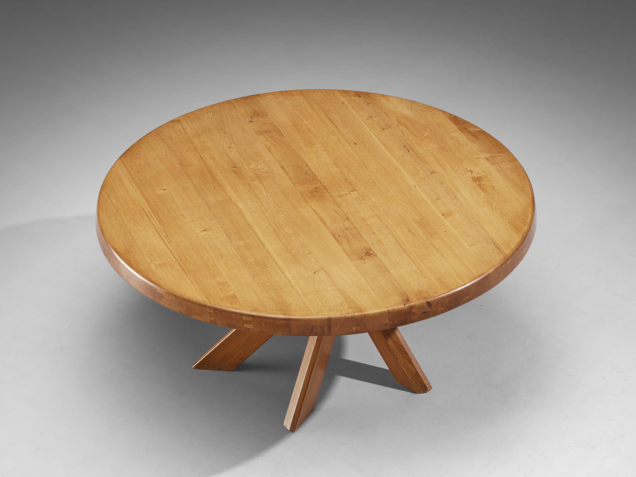 Table de salle à manger T21E et huit chaises de salle à manger S11 160cm/62.99in Early Pierre Chapo Dining Table T21E and Eight S11 Dining Chairs 160cm/62.99in. en vente 3