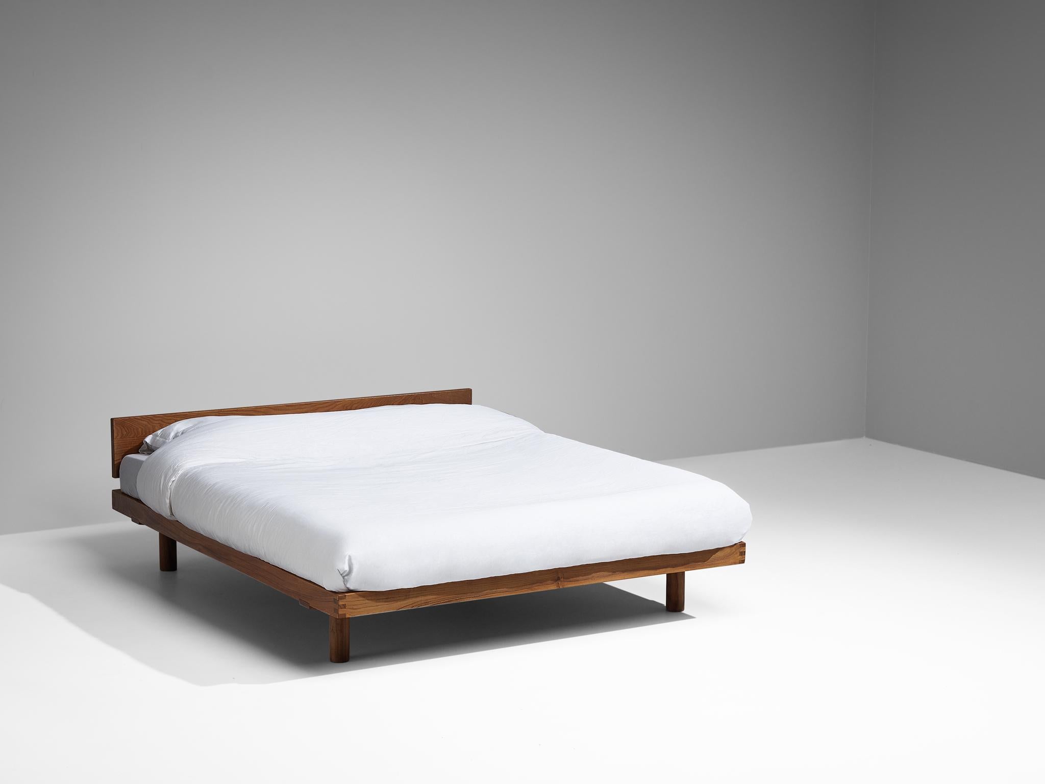 Pierre Chapo, 'Godot' queen bed or daybed, model 'L01L', elm, France, design 1959.

This table is one of the early editions designed by Pierre Chapo, known for his hallmark use of solid elmwood and a commitment to pure and clean design and