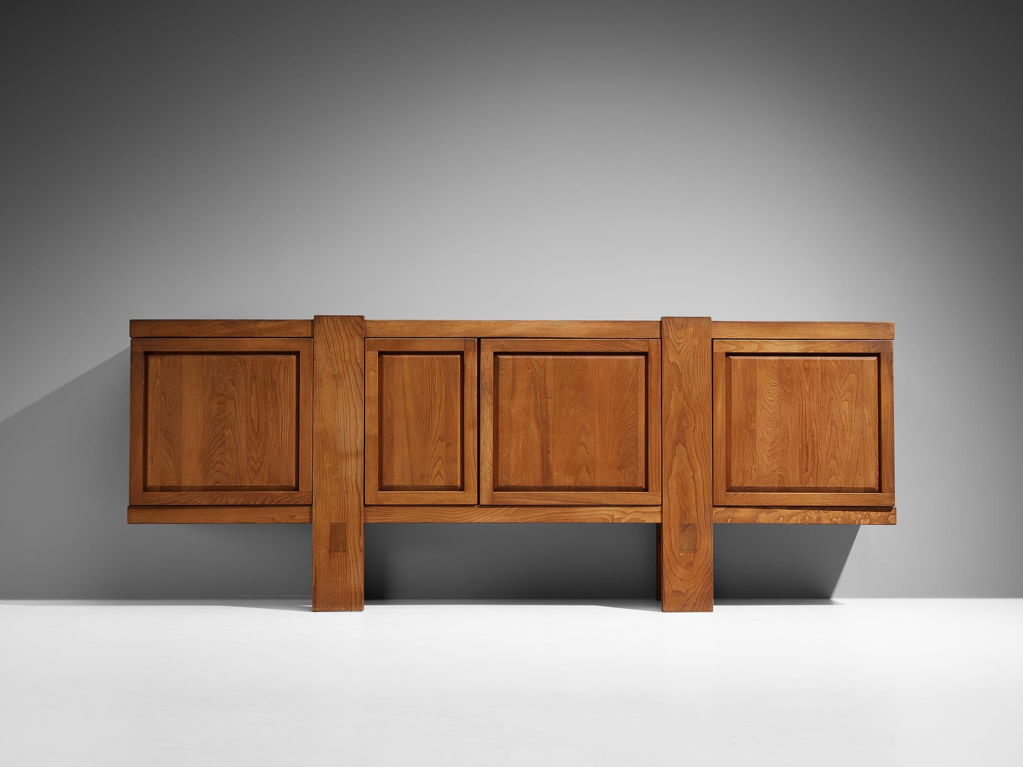 Mid-Century Modern Early Pierre Chapo Large 'R16' Sideboard in Solid Elm For Sale