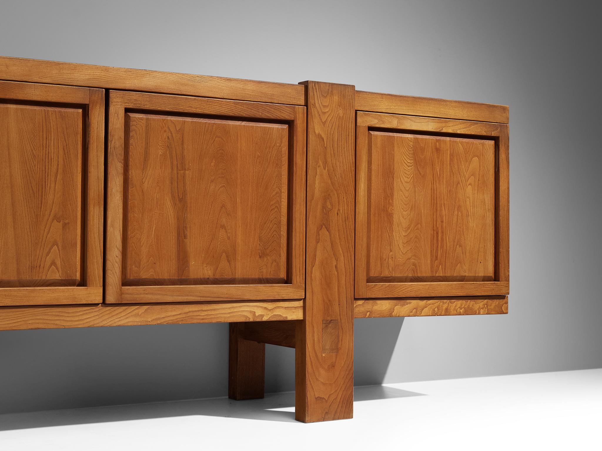French Early Pierre Chapo Large 'R16' Sideboard in Solid Elm For Sale
