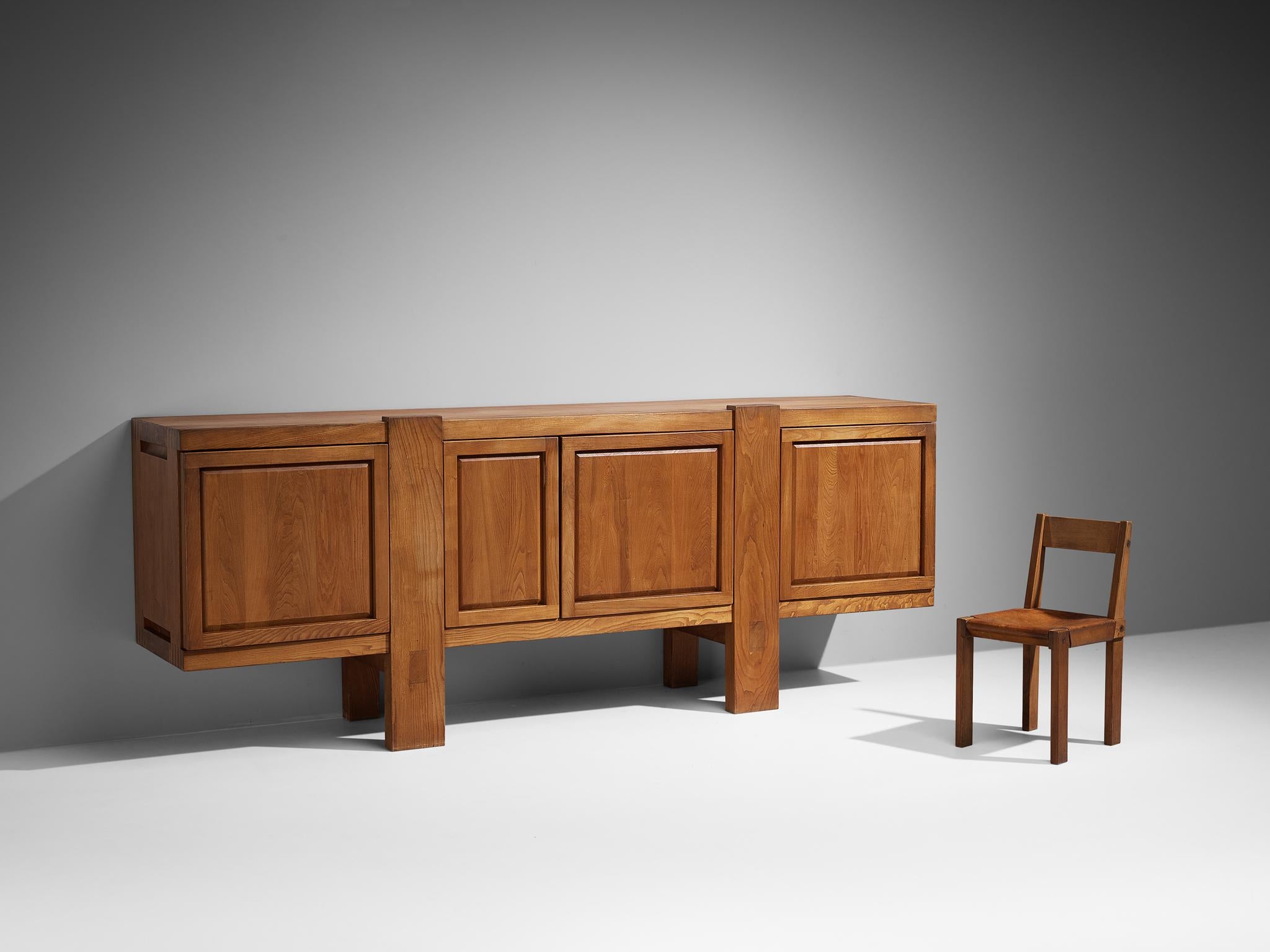 Early Pierre Chapo Large 'R16' Sideboard in Solid Elm For Sale 2