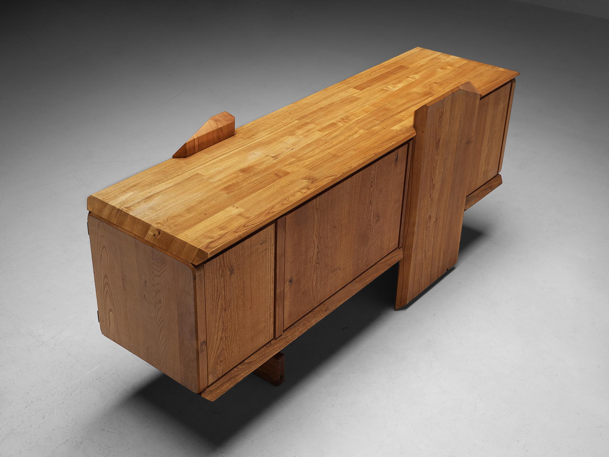 Mid-Century Modern Early Pierre Chapo 'R28' Sideboard in Solid Elm  For Sale
