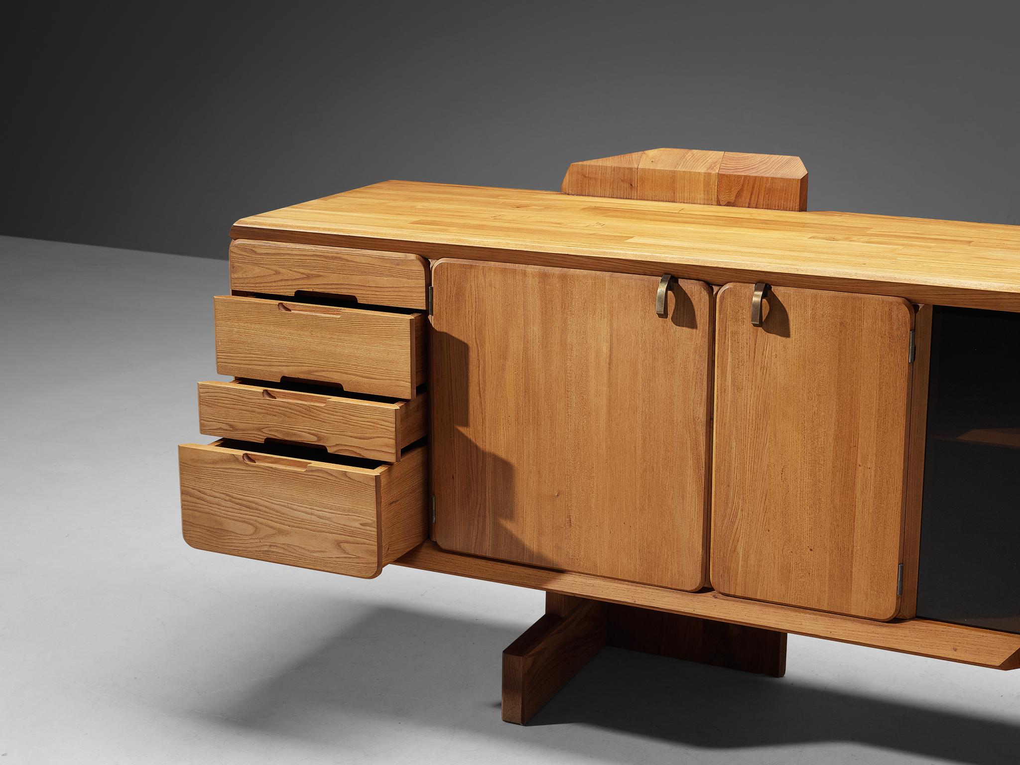 French Early Pierre Chapo 'R28' Sideboard in Solid Elm  For Sale