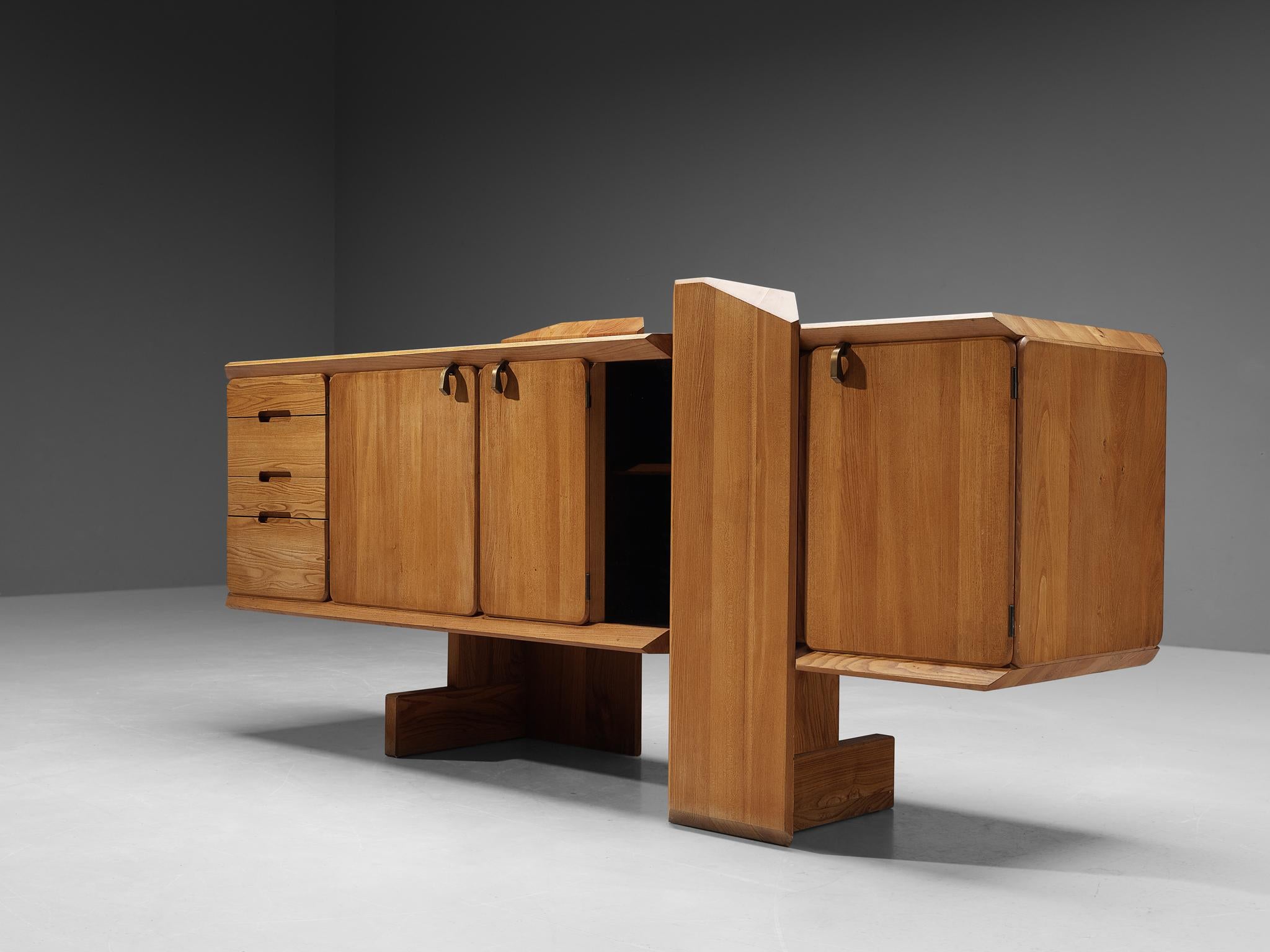 Early Pierre Chapo 'R28' Sideboard in Solid Elm  In Good Condition For Sale In Waalwijk, NL