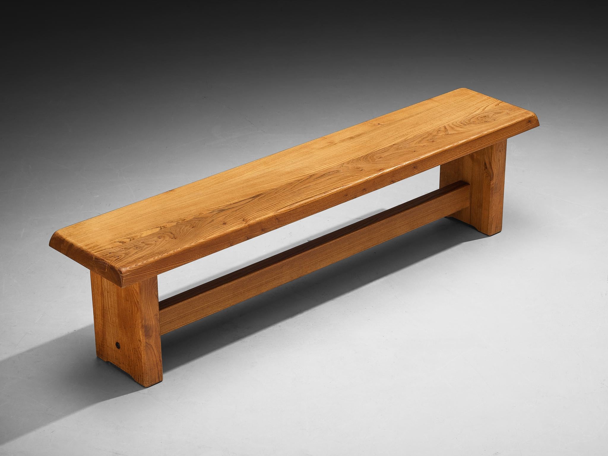 Pierre Chapo, bench, model 'S14B', solid elm, France, design circa 1960

Stunning early edition 'S14B' bench designed by Pierre Chapo, known for his hallmark use of solid elmwood and a commitment to pure and clean design and construction principles.