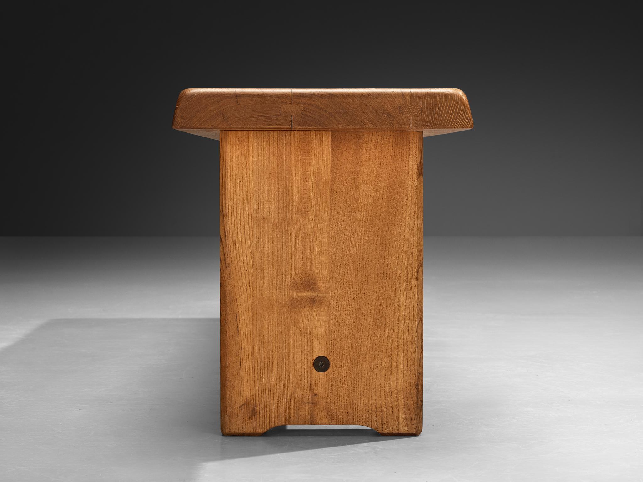 Early Pierre Chapo 'S14B' Bench in Solid Elm In Good Condition In Waalwijk, NL