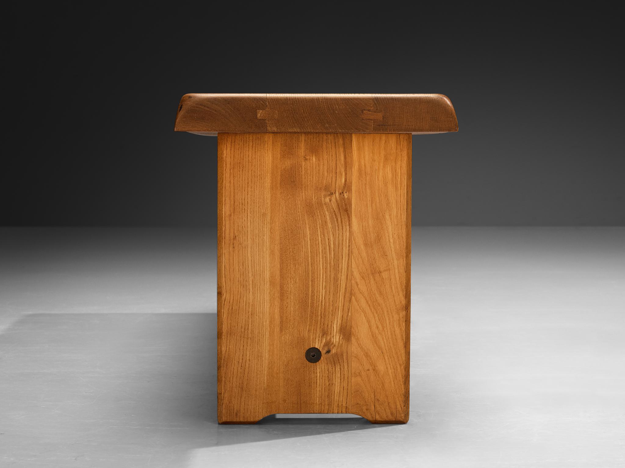 Early Pierre Chapo 'S14B' Benches in Solid Elm 5