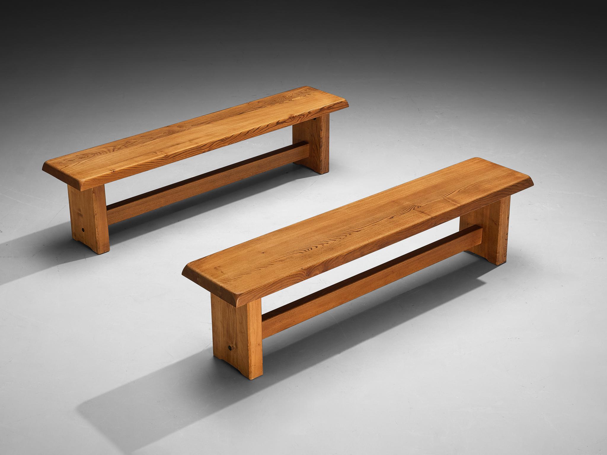 Pierre Chapo 'S14B' benches, elm, France, design 1960s

Stunning 'S14B' benches designed by Pierre Chapo. These items are the early editions designed by Pierre Chapo, known for his hallmark use of solid elmwood and a commitment to pure and clean