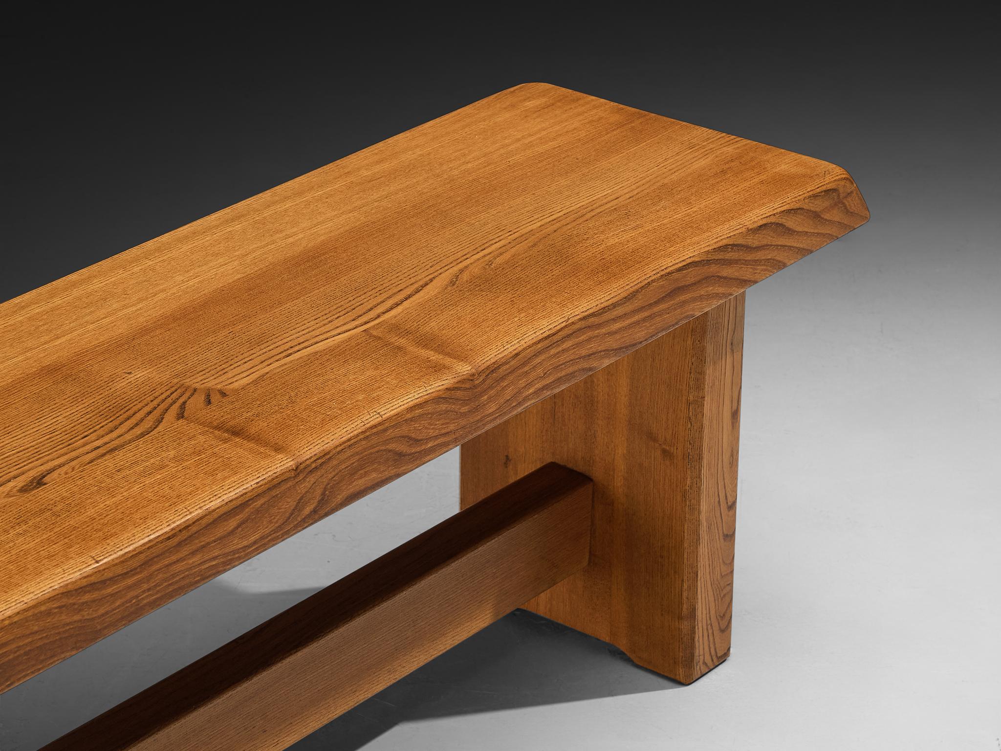 Mid-20th Century Early Pierre Chapo 'S14B' Benches in Solid Elm