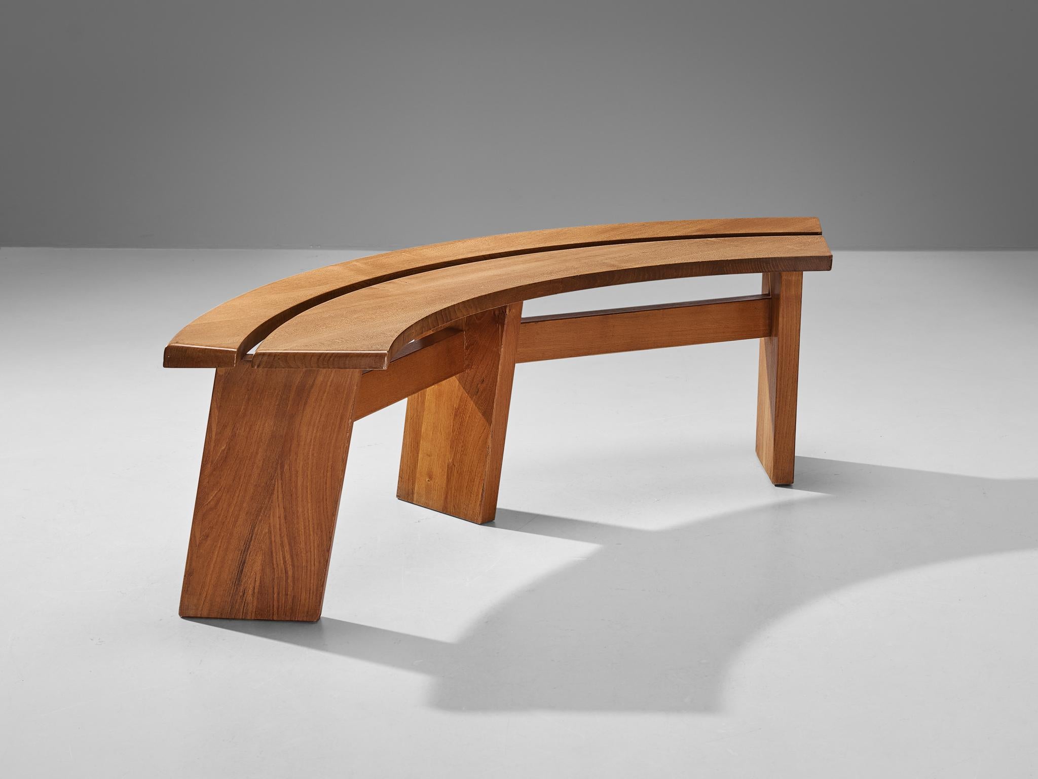Pierre Chapo, bench, model 'S38A', elm, France, 1960s.

This wonderful ‘S38A’ bench is designed by Pierre Chapo in the 1960s. A soft, warm all-over patina is visible on the wood of this bench. This emphasizes the natural expression of the item. This