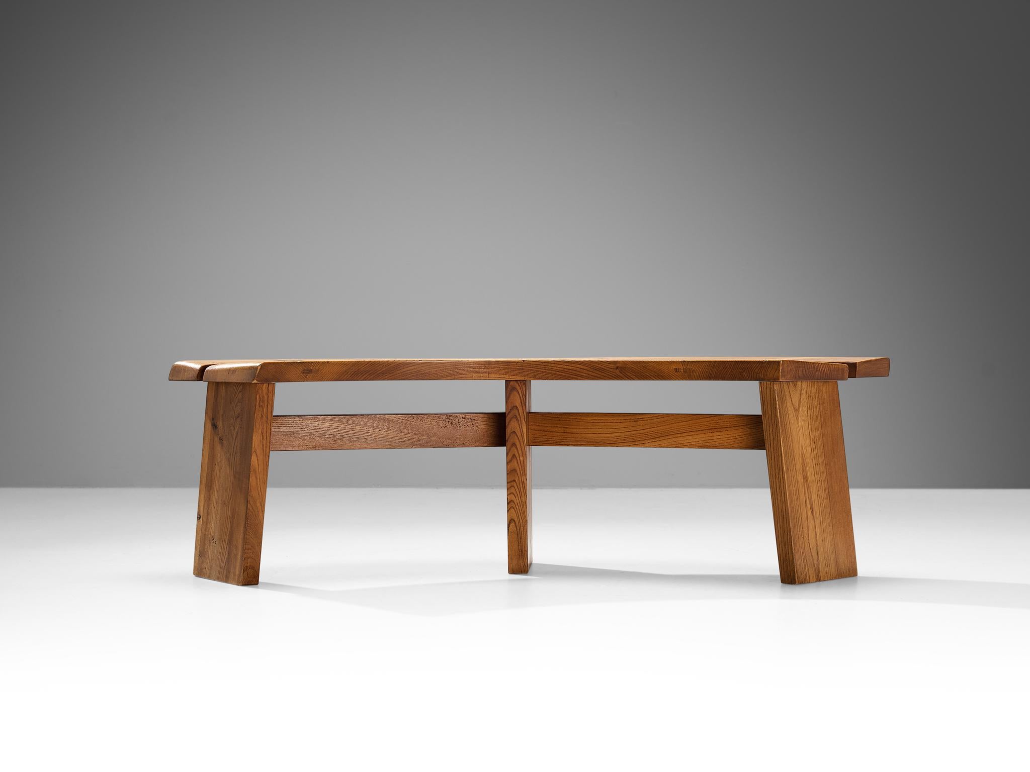 Mid-Century Modern Banc 'S38A' de Pierre Chapo en orme massif