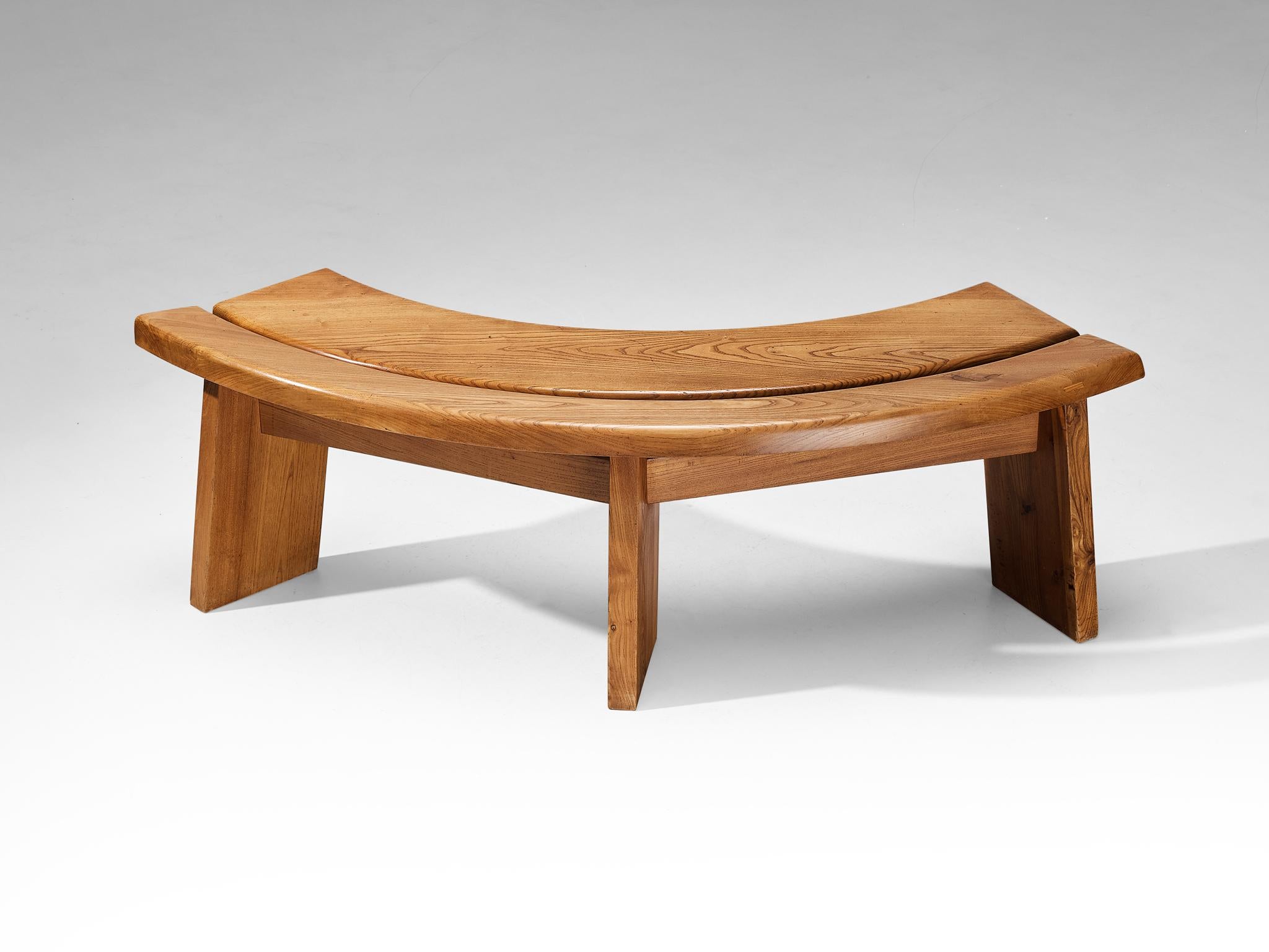 Banc 'S38A' de Pierre Chapo en orme massif 1