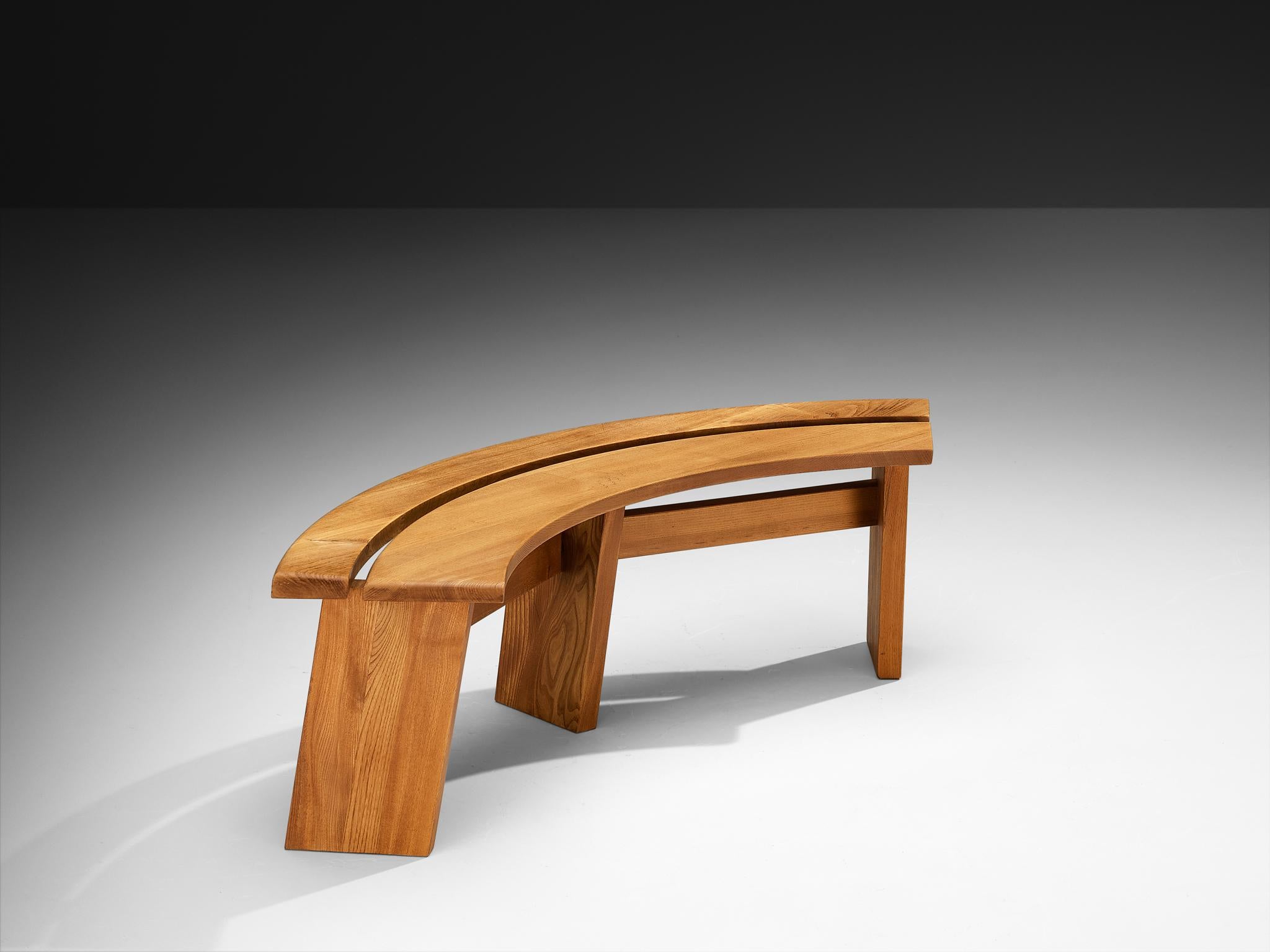Early Pierre Chapo 'S38A’ Benches in Solid Elm For Sale 5