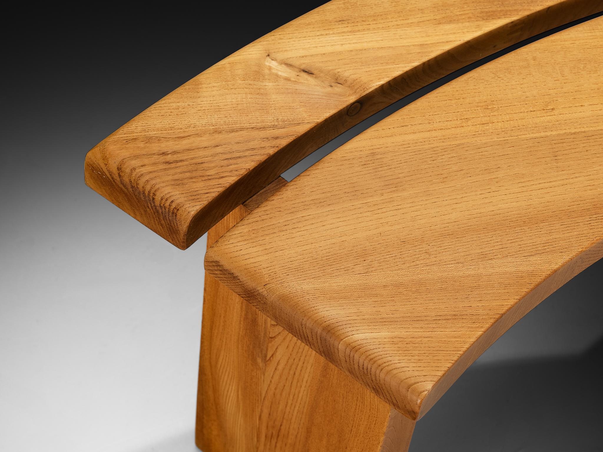 Early Pierre Chapo 'S38A’ Benches in Solid Elm For Sale 6