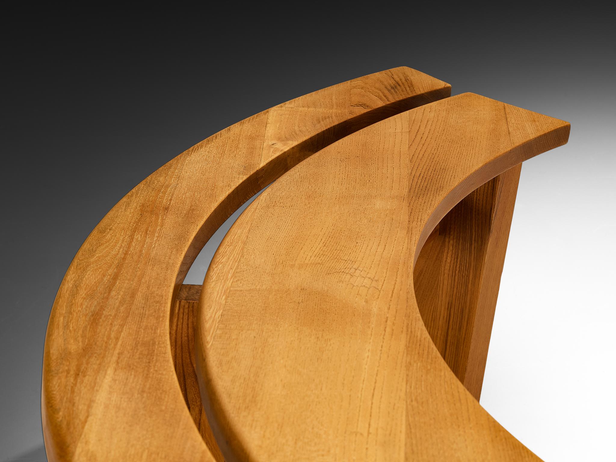 French Early Pierre Chapo 'S38A’ Benches in Solid Elm For Sale