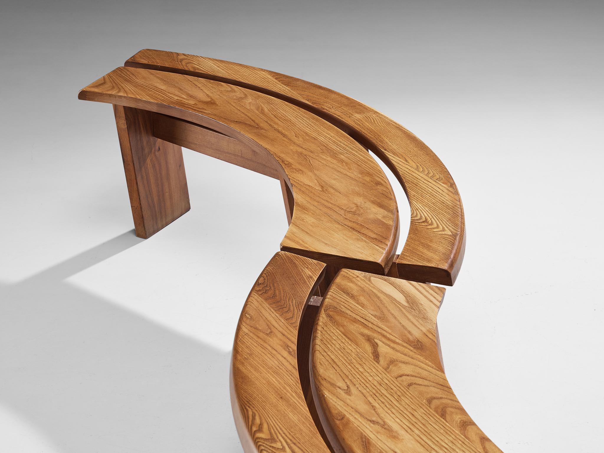 Early Pierre Chapo 'S38A’ Benches in Solid Elm  For Sale 1