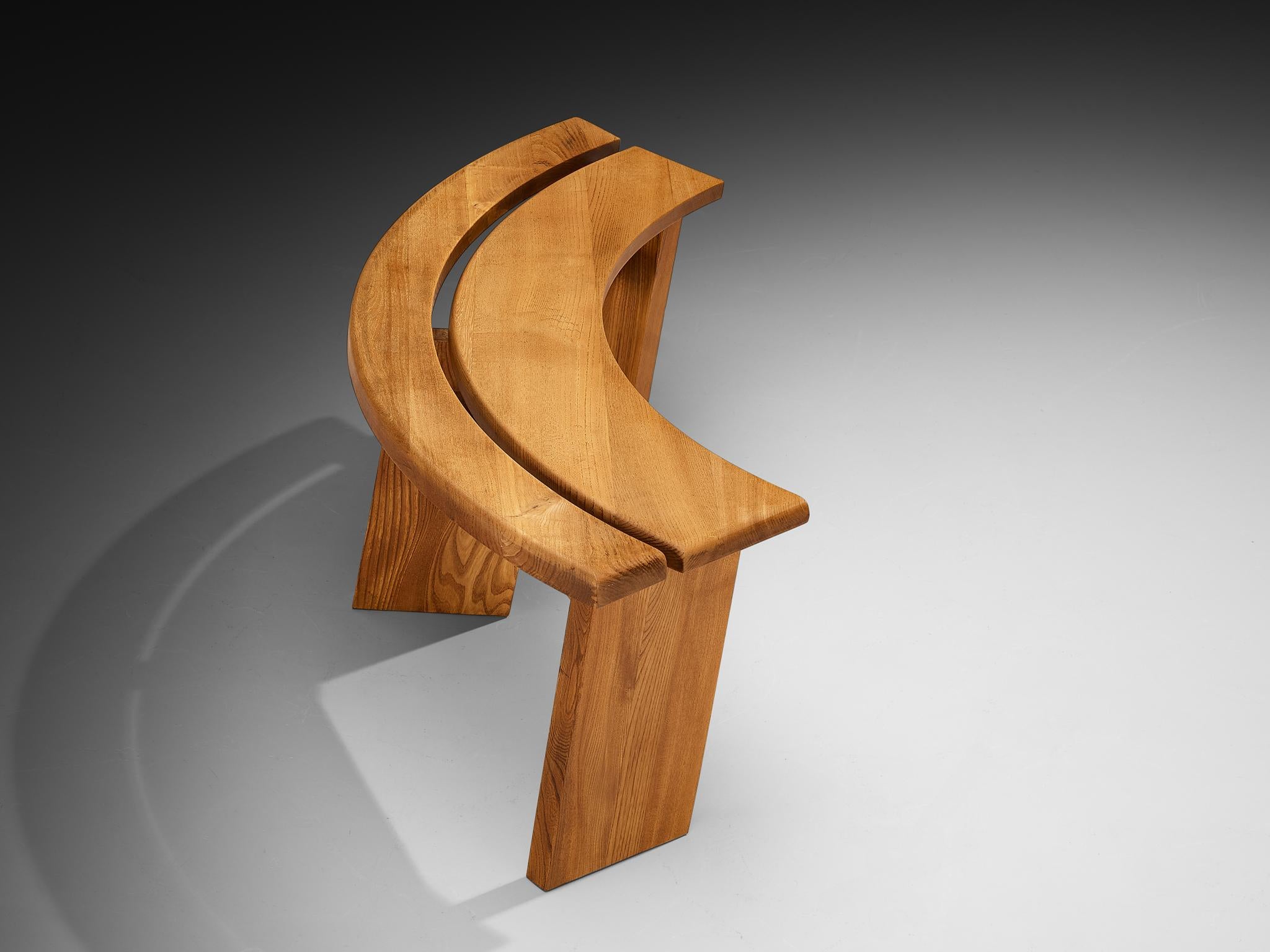 Early Pierre Chapo 'S38A’ Benches in Solid Elm For Sale 3