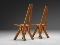 Early Pierre Chapo 'S45' Dining Chairs in Solid Elm
