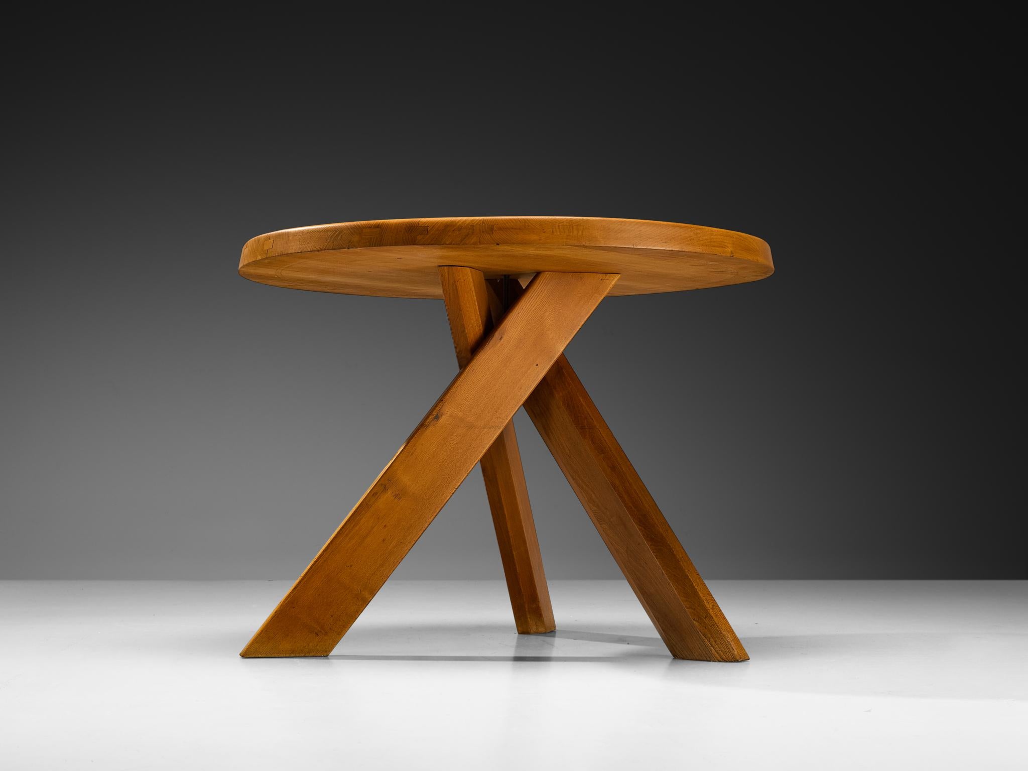 Mid-Century Modern Early Pierre Chapo 'Sfax' T 21 A Dining Table in Solid Elm