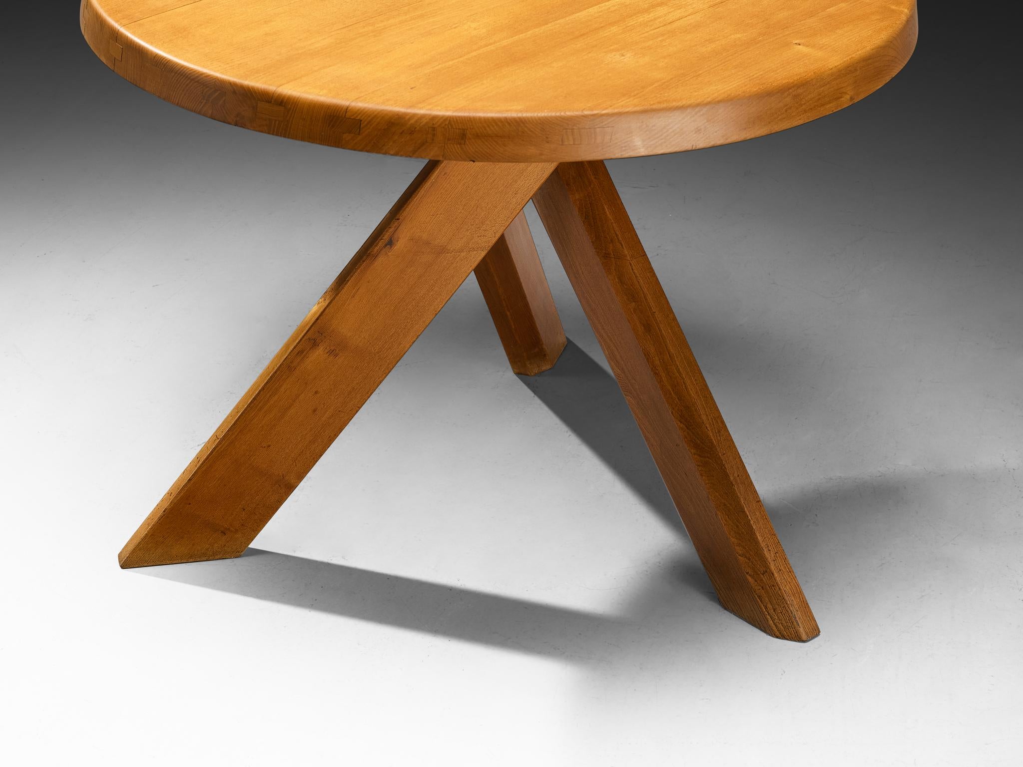 Early Pierre Chapo 'Sfax' T 21 A Dining Table in Solid Elm In Good Condition In Waalwijk, NL