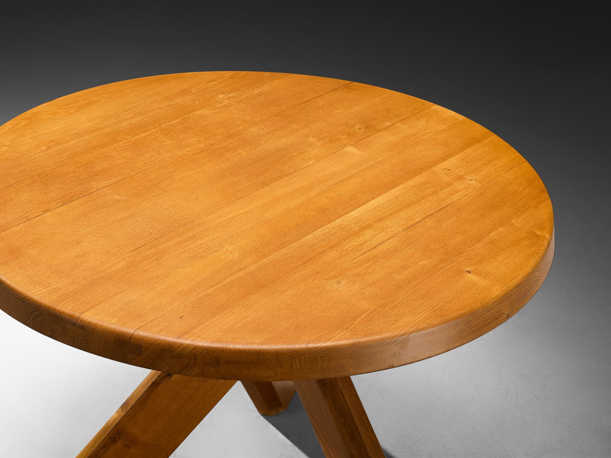 Early Pierre Chapo 'Sfax' T 21 A Dining Table in Solid Elm 1