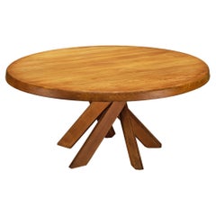 Table de salle à manger 'Sfax' T21E en orme massif de Pierre Chapo 160cm/62.99in.
