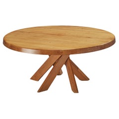 Table de salle à manger 'Sfax' T21E en orme massif de Pierre Chapo 160cm/62.99in.
