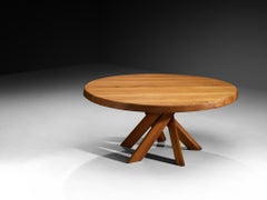 Early Pierre Chapo 'Sfax' T21E Dining Table in Solid Elm