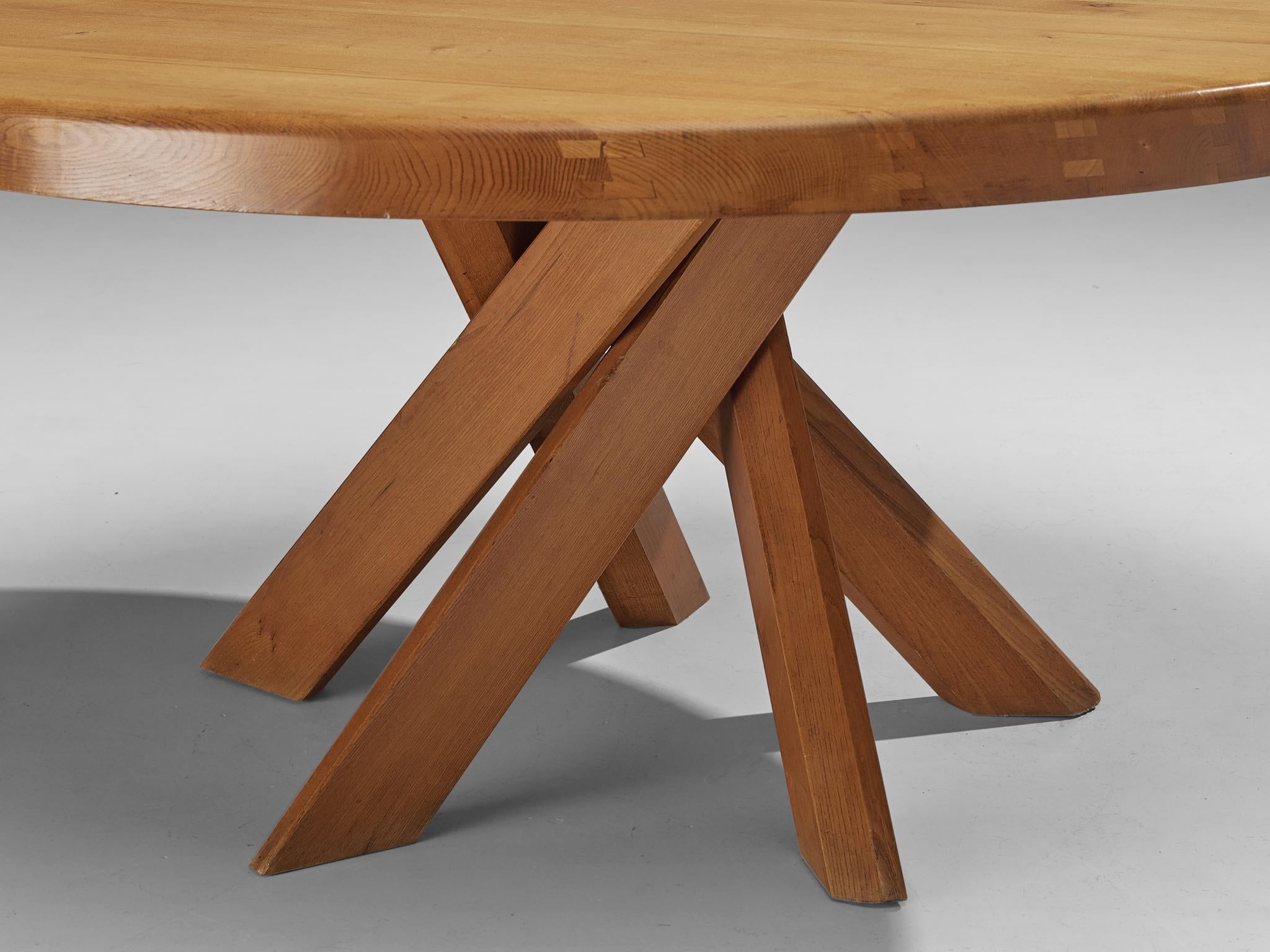 Early Pierre Chapo 'Sfax' T21E Dining Table in Solid Elm  For Sale 1