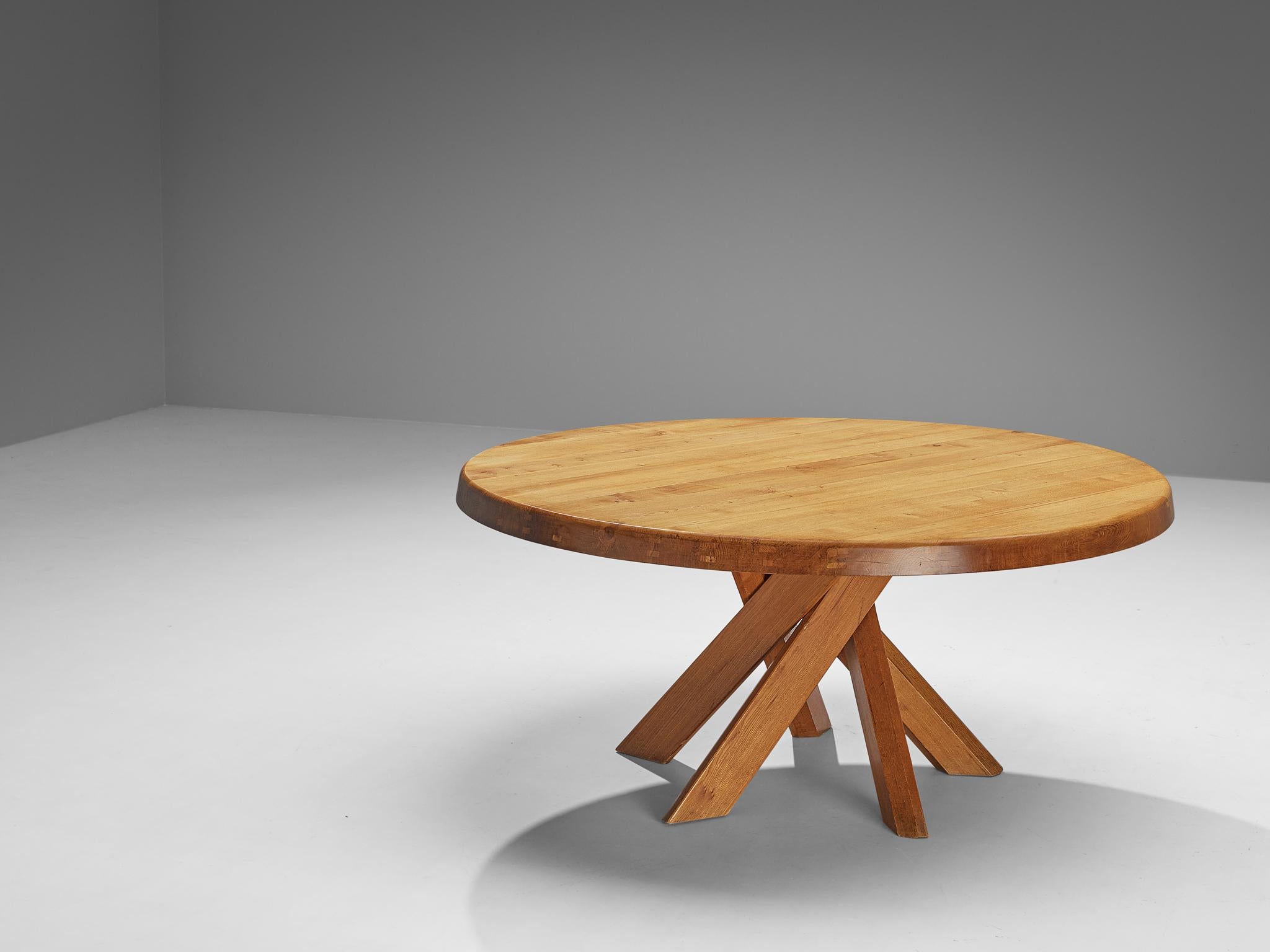Early Pierre Chapo 'Sfax' T21E Dining Table in Solid Elm 3