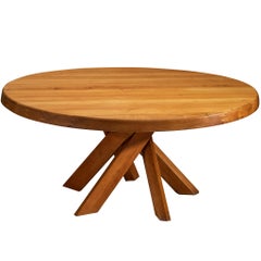 Early Pierre Chapo 'Sfax' T21E Dining Table in Solid Elm