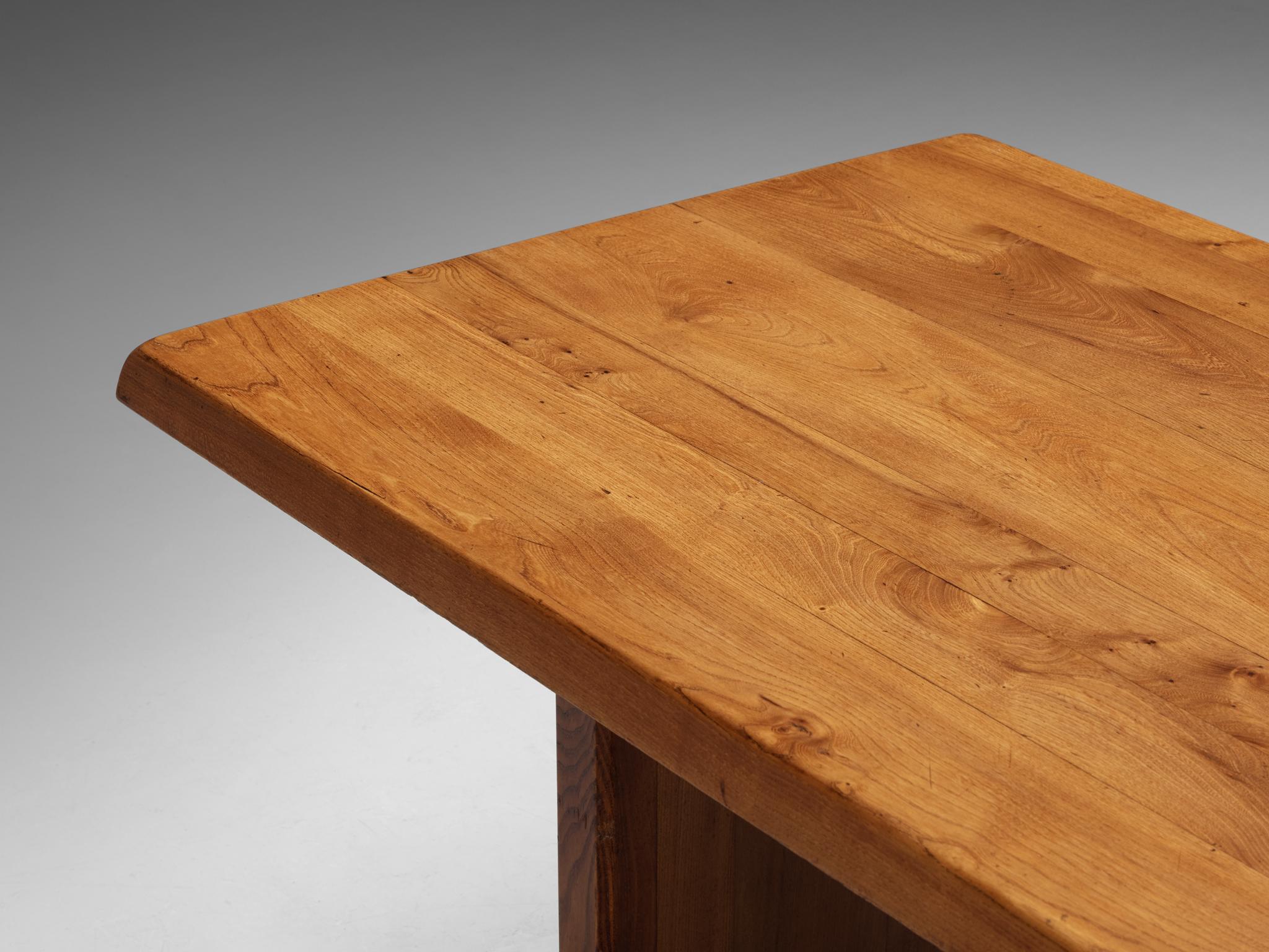 Mid-Century Modern Early Pierre Chapo 'T14C' Table in Solid Elm